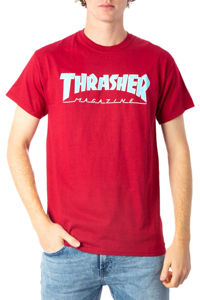 Thrasher Mens Skate Mag Outlined S/S Tee (Cardinal, X-Large) - Image 1